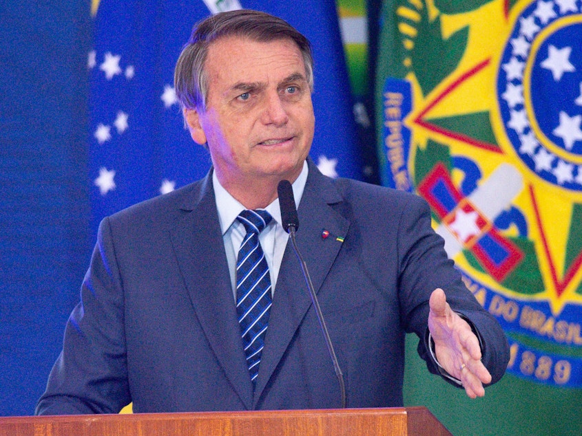 caption: President of Brazil Jair Bolsonaro announced Monday that the country is directing more than $1 billion toward the production and distribution of COVID-19 vaccines.