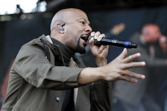 caption: Rapper and actor Common performs at a rally commemorating the 50th anniversary of the assassination of Rev. Martin Luther King Jr. Wednesday, April 4, 2018, in Memphis, Tenn. King was assassinated April 4, 1968, while in Memphis supporting striking sanitation workers.