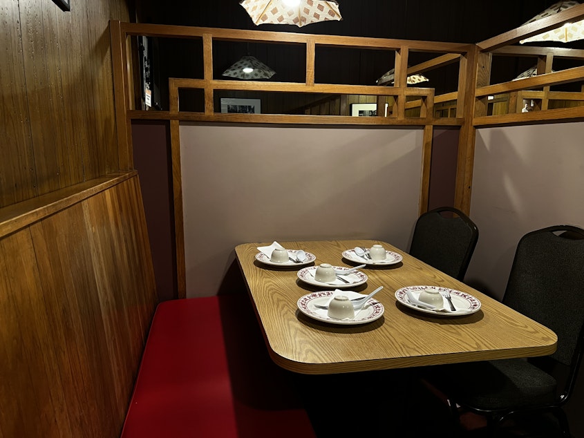 caption: A table in Tai Tung, the oldest Chinese restaurant in Seattle and an icon of the C-ID.