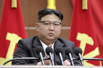 caption: In this photo provided by the North Korean government, North Korean leader Kim Jong Un delivers a speech during a year-end plenary meeting of the ruling Workers' Party, which was held between Dec. 26 and Dec. 30 in Pyongyang, North Korea.