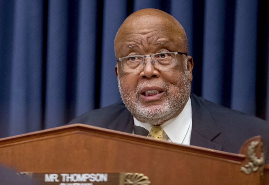 caption: Chairman Rep. Bennie Thompson, D-Miss., at a hearing on July 22. He was not pleased with the Department of Homeland Security on Thursday.