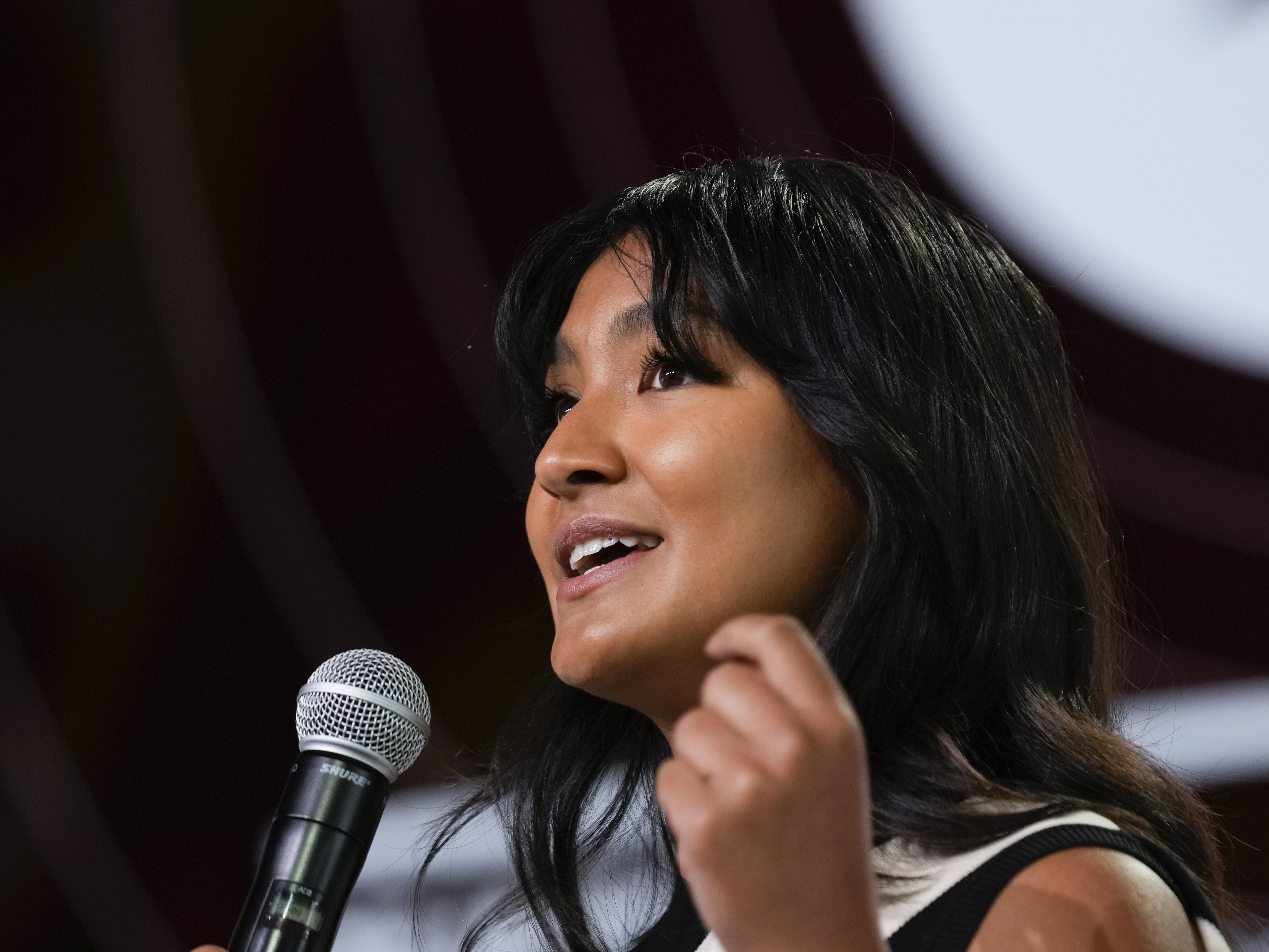 caption: Deja Foxx participates in the Global Citizen NOW conference in New York on April 28, 2023. Foxx fell short this week in her bid to win the Democratic primary for a special election race for Arizona's 7th Congressional District.