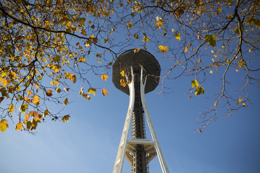 caption: The main portion of the Space Needle's Century Project construction will be complete in May of 2018.