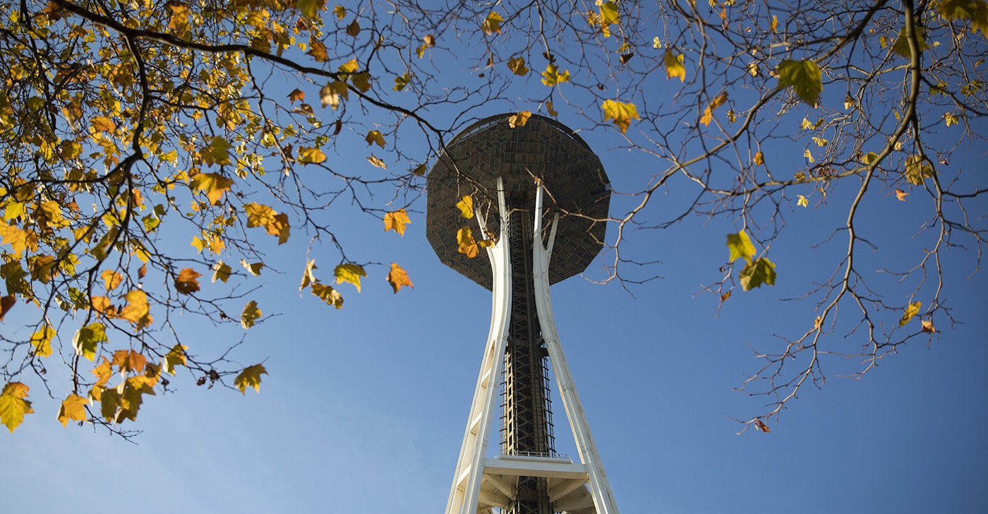 caption: The main portion of the Space Needle's Century Project construction will be complete in May of 2018.