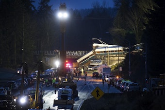 caption: The site of the fatal 2017 derailment of Amtrak Cascades Train 501.