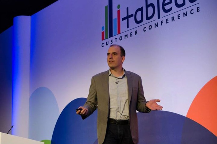 caption: Chris Stolte at a Tableau Customer Conference in 2013.