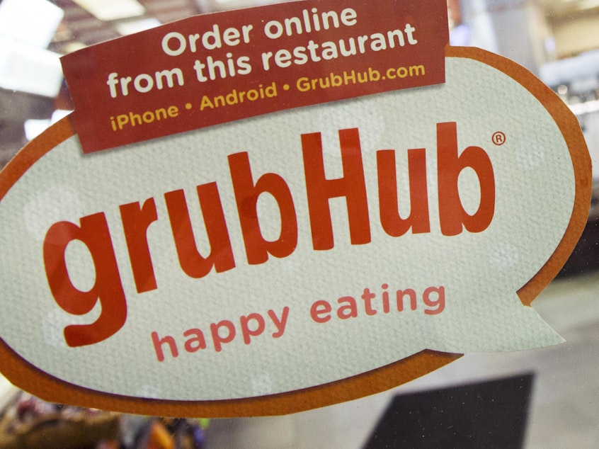 caption: On Wednesday, New York City became the latest city to pass a cap on how much food delivery apps like Grubhub can charge restaurants for deliveries.