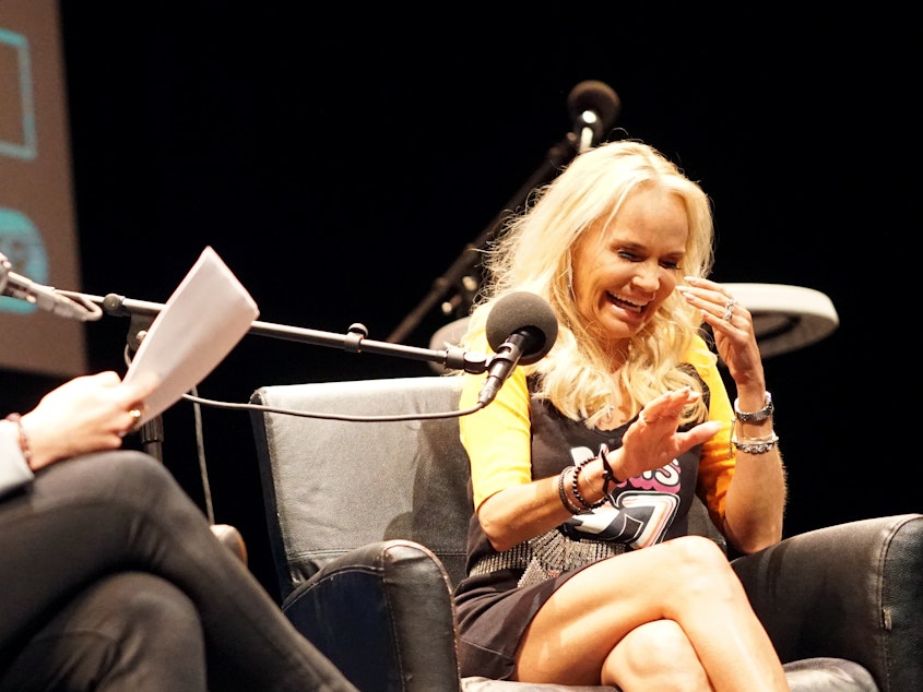 caption: Kristin Chenoweth plays a game on <em>Ask Me Another</em> at Cullen Performance Hall at the University of Houston, in Houston, Texas.