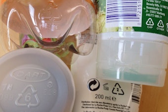 caption: Avoid heating food in plastic, especially those with recycling codes 3, 6 and 7.