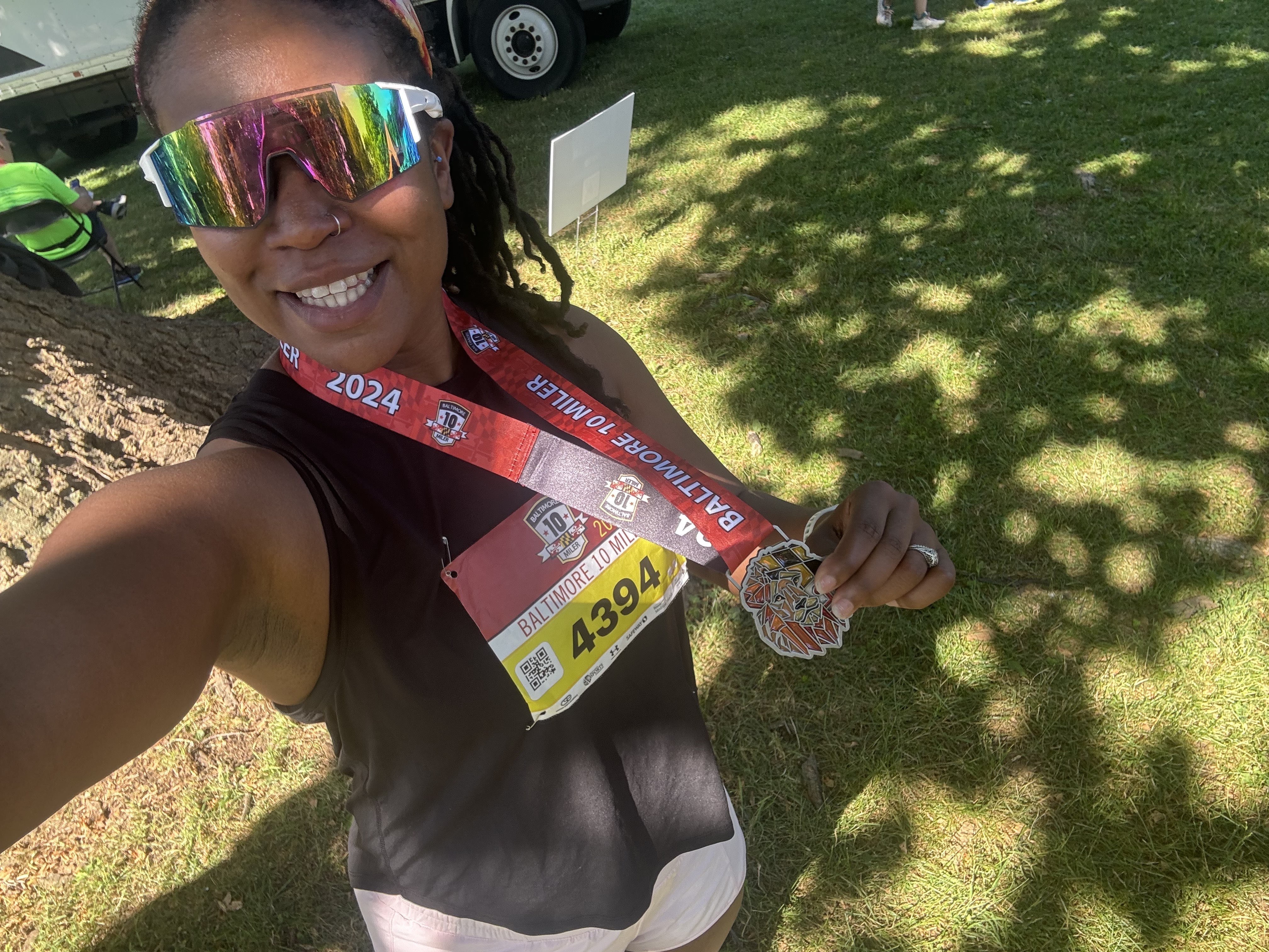 caption: NPR host Juana Summers after running the Baltimore 10-Miler.