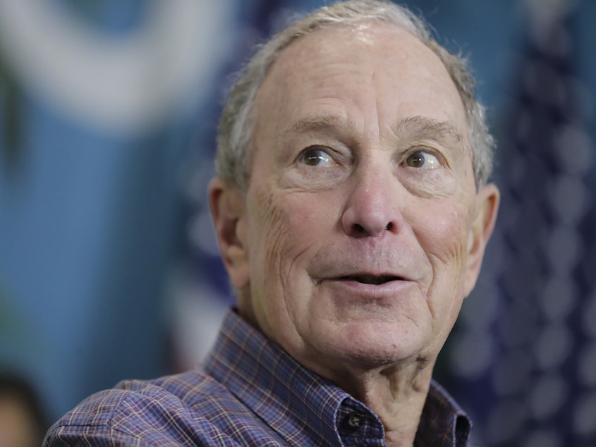 caption: Former New York Mayor Mike Bloomberg will not be creating a superPAC. Instead, he's transferring $18 million to the Democratic Party and will likely spend more during the campaign.