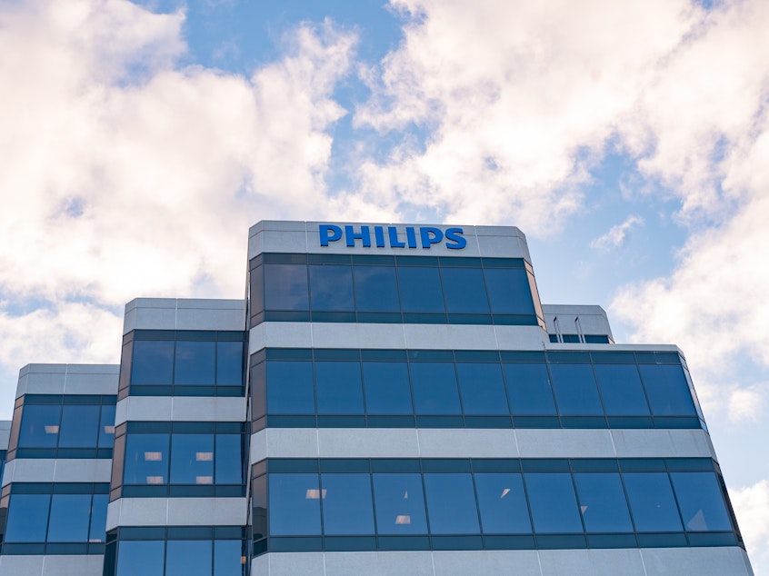 caption: The medical device maker Philips has agreed to a $1.1 billion settlement to address claims brought by thousands of people with sleep apnea who say they were injured by the company's CPAP machines.