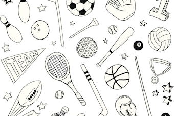 A sports-themed doodle page.