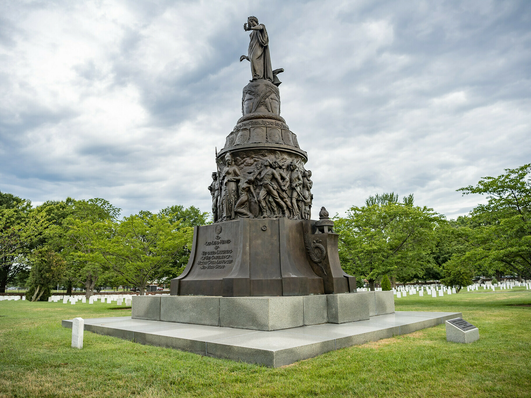 caption: The Confederate Memorial in Section 16 of Arlington National Cemetery, in Arlington, Va., is slated to be removed.