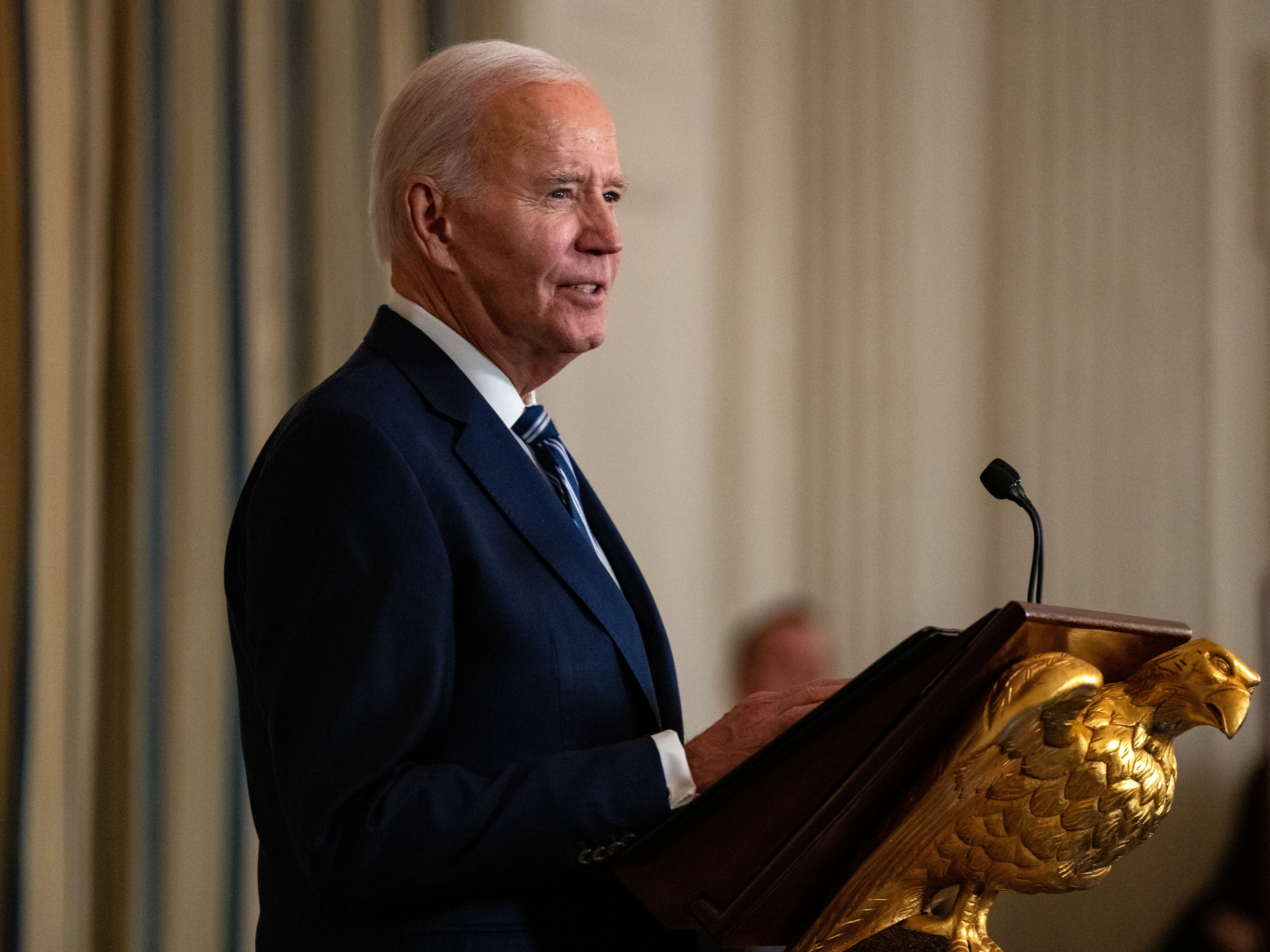 caption: President Biden speaks during a White House event in this Jan. 5, 2025 file photo.