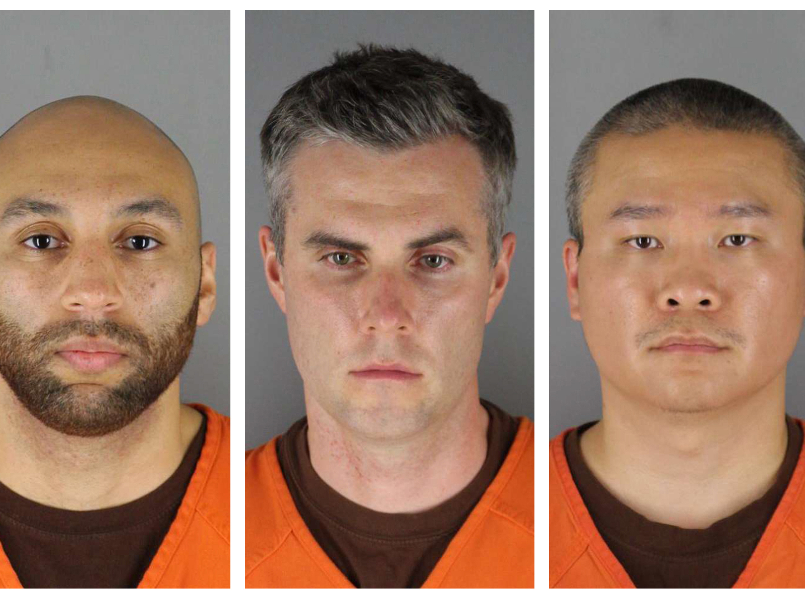 caption: Former Minneapolis Police officers, from left, J. Alexander Kueng, Thomas Lane and Tou Thao. Their trial on charges related to the killing of George Floyd has been delayed until March 2022.