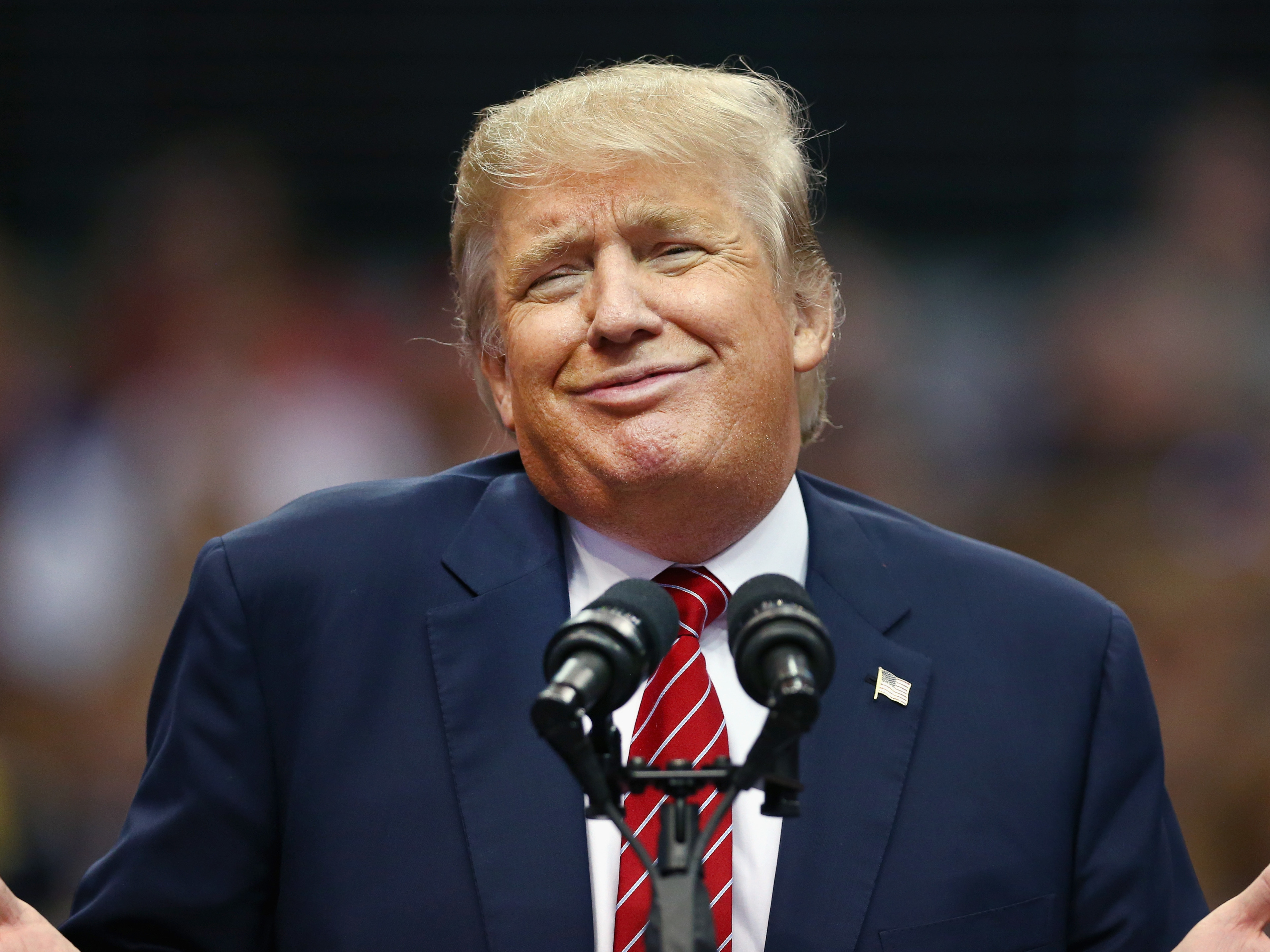 caption: President Trump in Texas, 2015. The President was selected as the most admired man in America this year. He tied former President Obama last year.