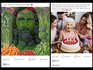 caption: The proliferation of AI-generated images "has made Facebook a very bizarre, very creepy place for me," said Casey Morris, an attorney in Northern Virginia.