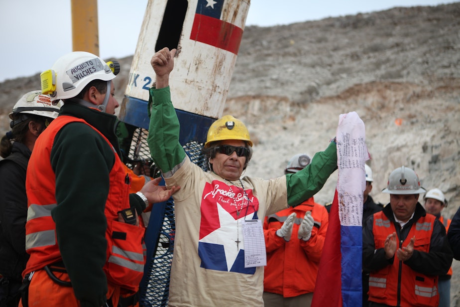 caption: Mario GÃ³mez, the eldest miner, was the ninth to be rescued from the San JosÃ© Mine during 'OperaciÃ³n San Lorenzo'
