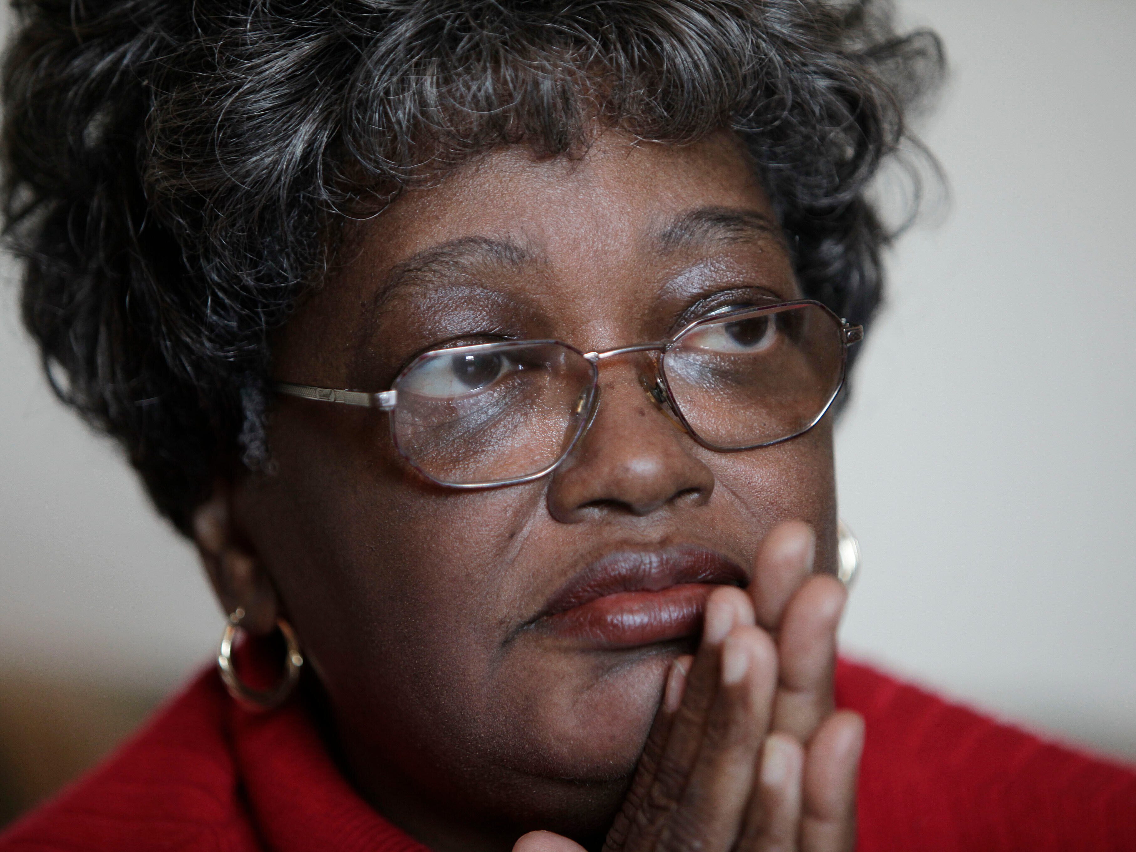 caption: Claudette Colvin sits for a portrait, Feb. 5, 2009, in New York.