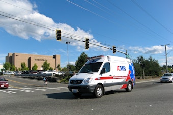 caption: American Medical Response employs about 450 paramedics and EMTs in Seattle.