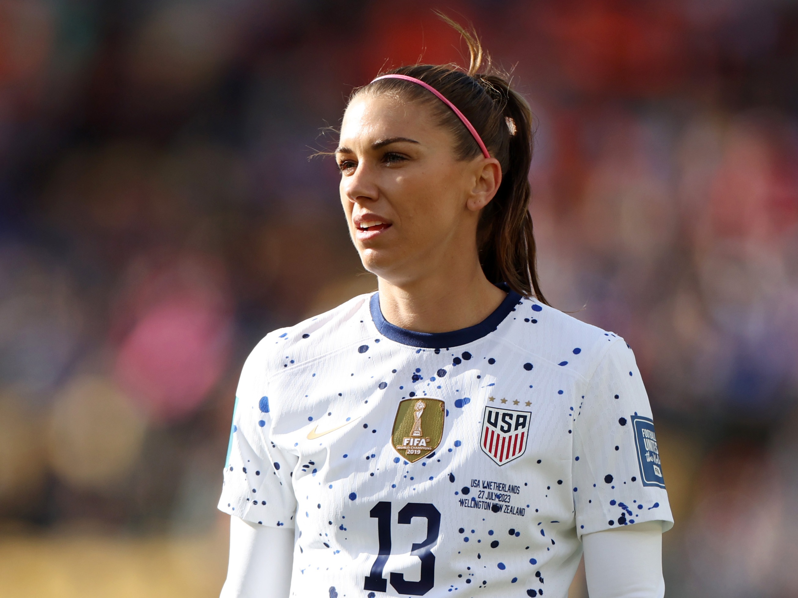 caption: Alex Morgan, the generational soccer star who helped lead the U.S. to two FIFA Women's World Cup titles and an Olympic gold medal, announced on social media that she will retire.