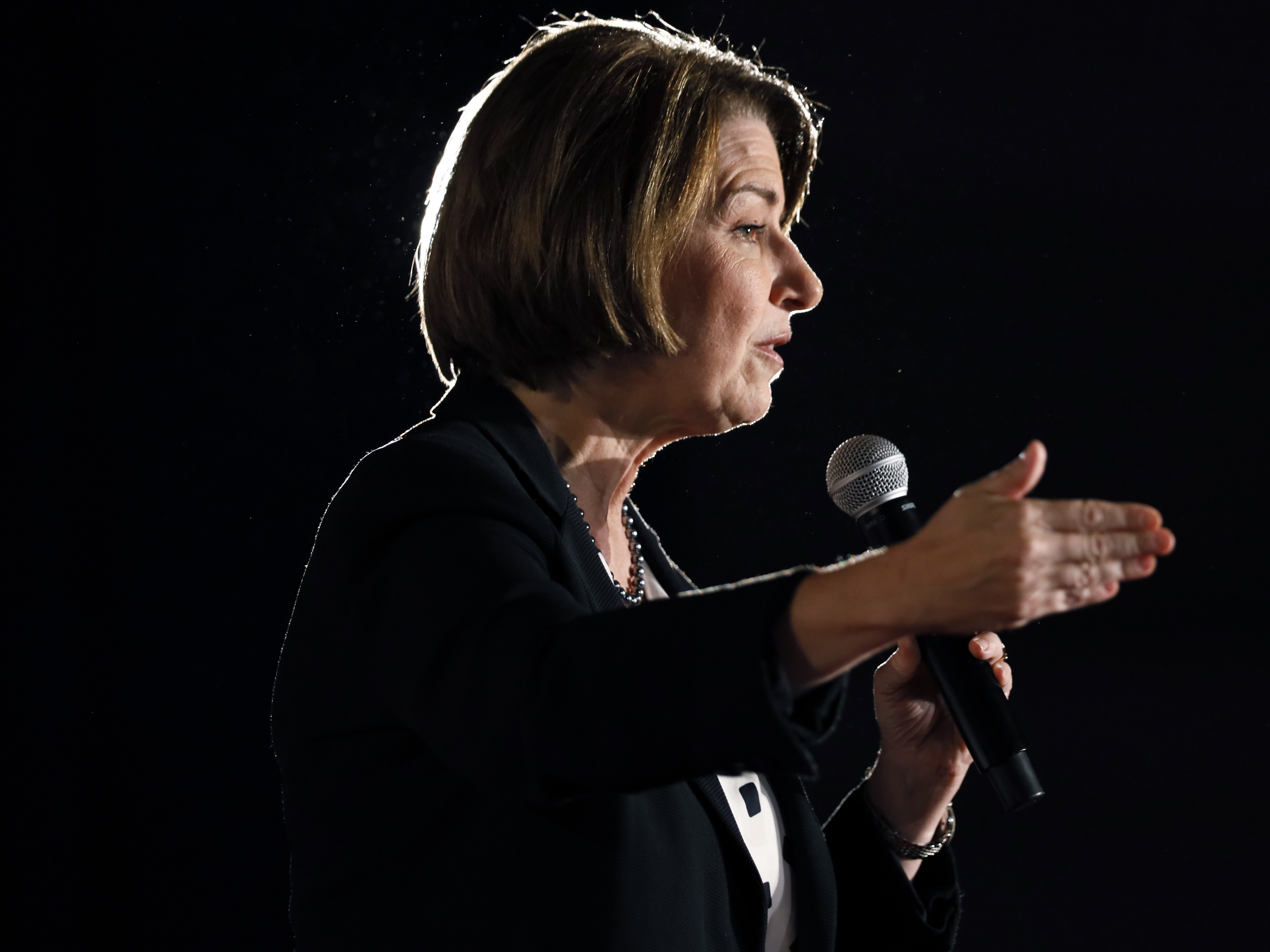 caption: Democratic presidential candidate Sen. Amy Klobuchar of Minnesota has been one of the most vocal 2020 contenders on election security and cybersecurity.