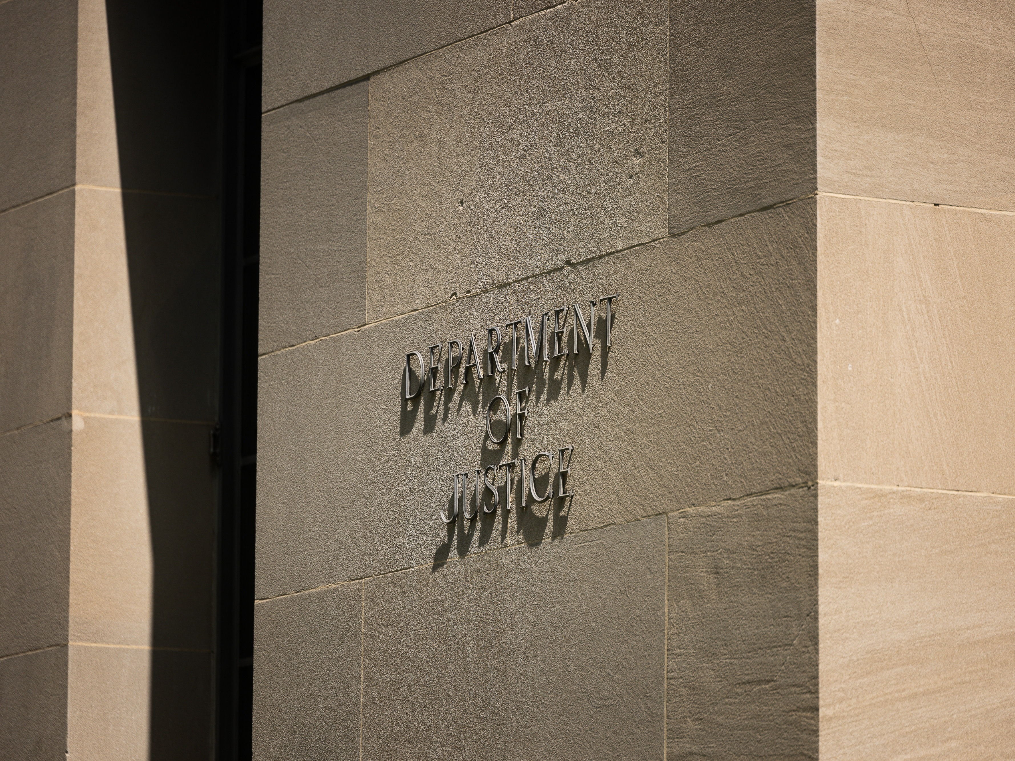 caption: The Department of Justice building