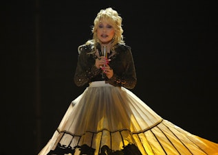 caption: Dolly Parton performs "World On Fire" at the 58th annual Academy of Country Music Awards on Thursday, May 11, 2023, at the Ford Center in Frisco, Texas. 
