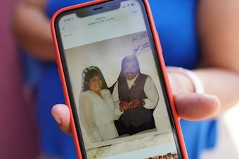 caption: Reyna and David Cruz were married for 21 years. They met when David offered to help Reyna move out of an apartment. She gave him a fake phone number three times but he was insistent, Reyna said. She told David years later, "If I die, if I'm born again, I'll get married with you again."