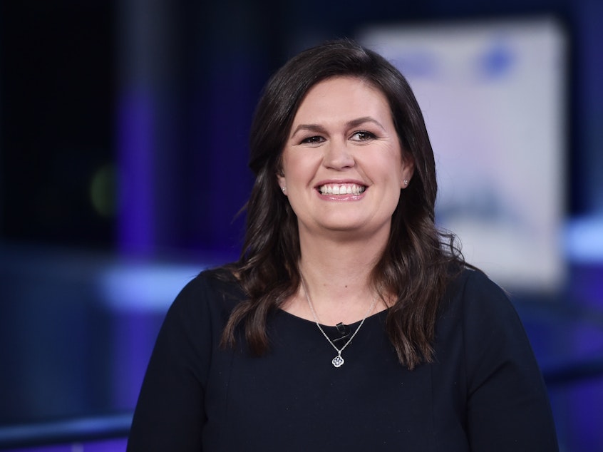 caption: Sarah Huckabee Sanders the former White House Press Secretary for the Trump White House announced she is running for governor of Arkansas. Sanders is seen above during an appearance on Fox News in 2019.