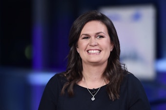 caption: Sarah Huckabee Sanders the former White House Press Secretary for the Trump White House announced she is running for governor of Arkansas. Sanders is seen above during an appearance on Fox News in 2019.