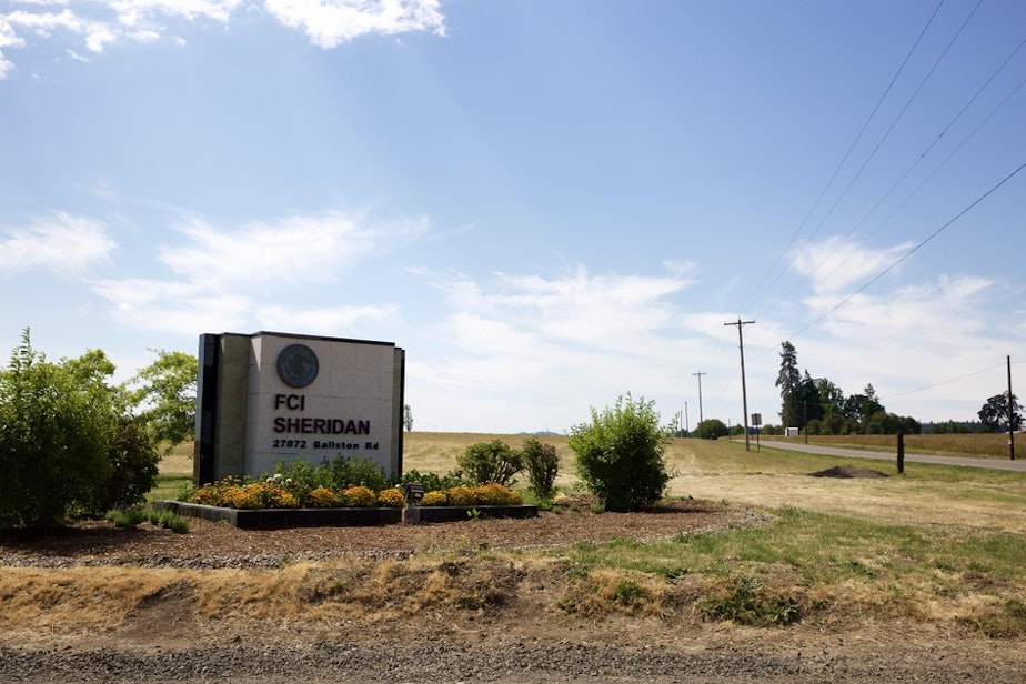 caption: The federal corrections center in Sheridan, Ore. CREDIT: OPB
