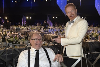 caption: In this Jan. 29, 2017, file photo, "Modern Family" cast members Ed O'Neill, left, and Jesse Tyler Ferguson attend the 23rd annual Screen Actors Guild Awards in Los Angeles. 