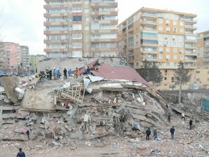 caption: Rescue teams are conducting search and rescue operations in Diyarbakir and other parts of southeastern Turkey that were hit by powerful earthquakes on Monday. Anyone claiming to predict quakes, a seismologist tells NPR, is making "scattershot" predictions.