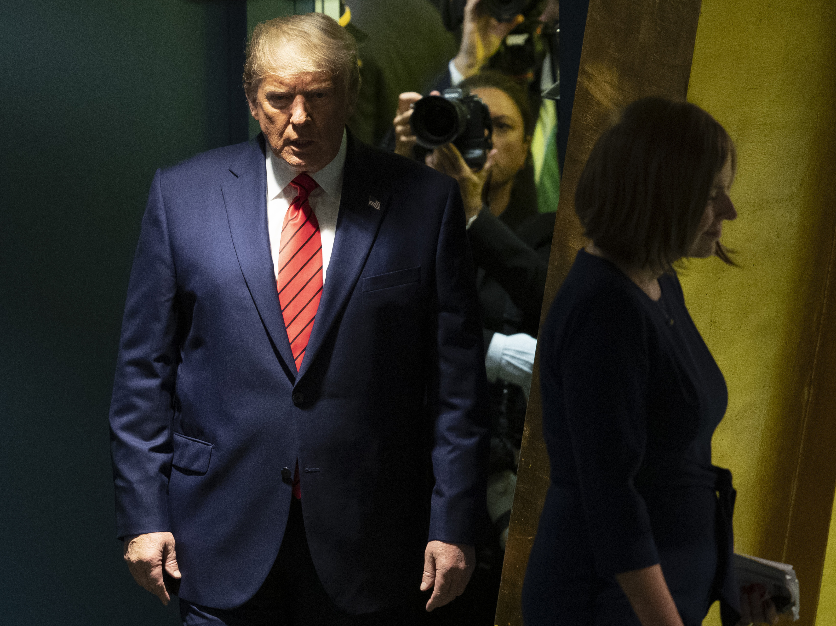 caption: U.S. President Donald Trump arrived to address the 74th session of the United Nations General Assembly at U.N. headquarters Tuesday, Sept. 24, 2019.
