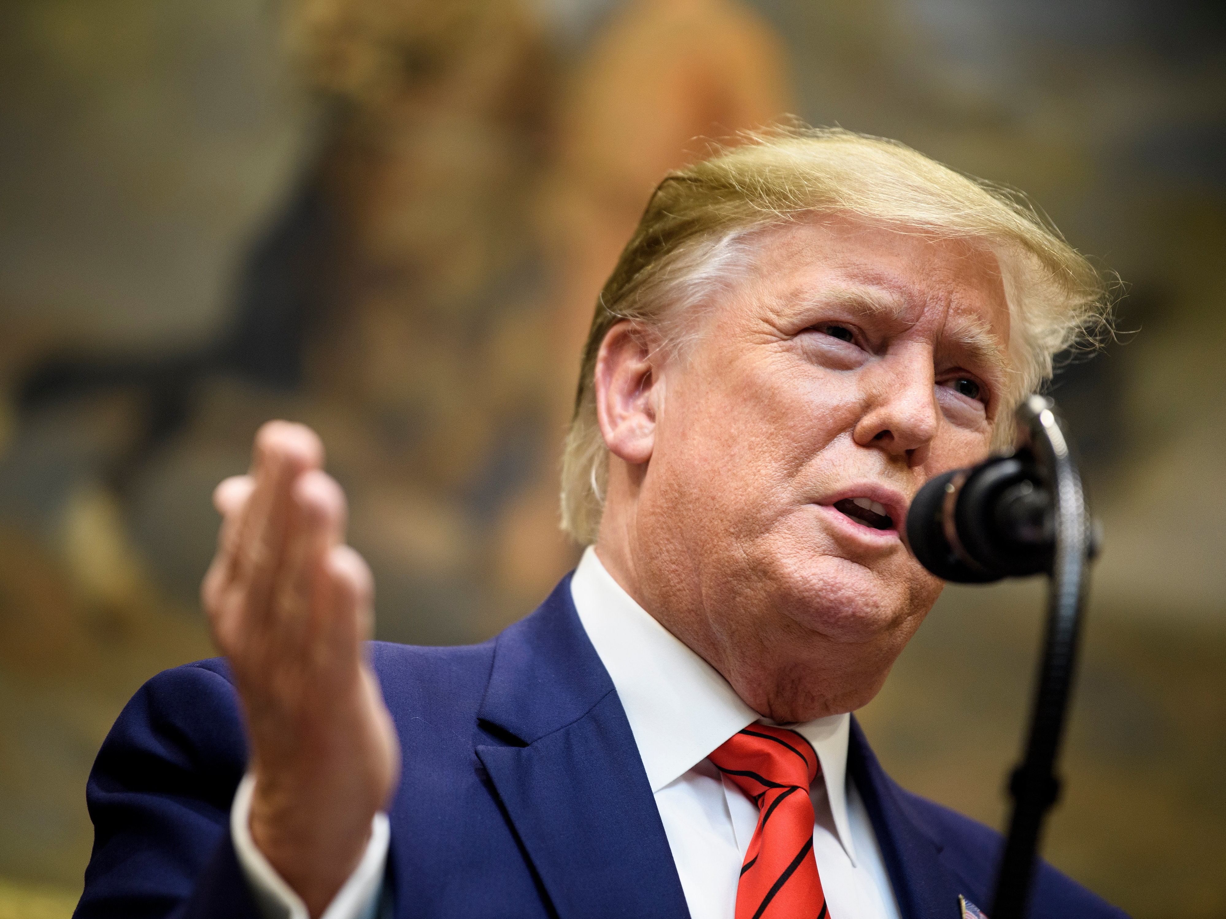 caption: President Trump speaks Wednesday at the White House. Trump has been consumed by the impeachment inquiry opened by Democrats in the House, and now support for it is on the rise.
