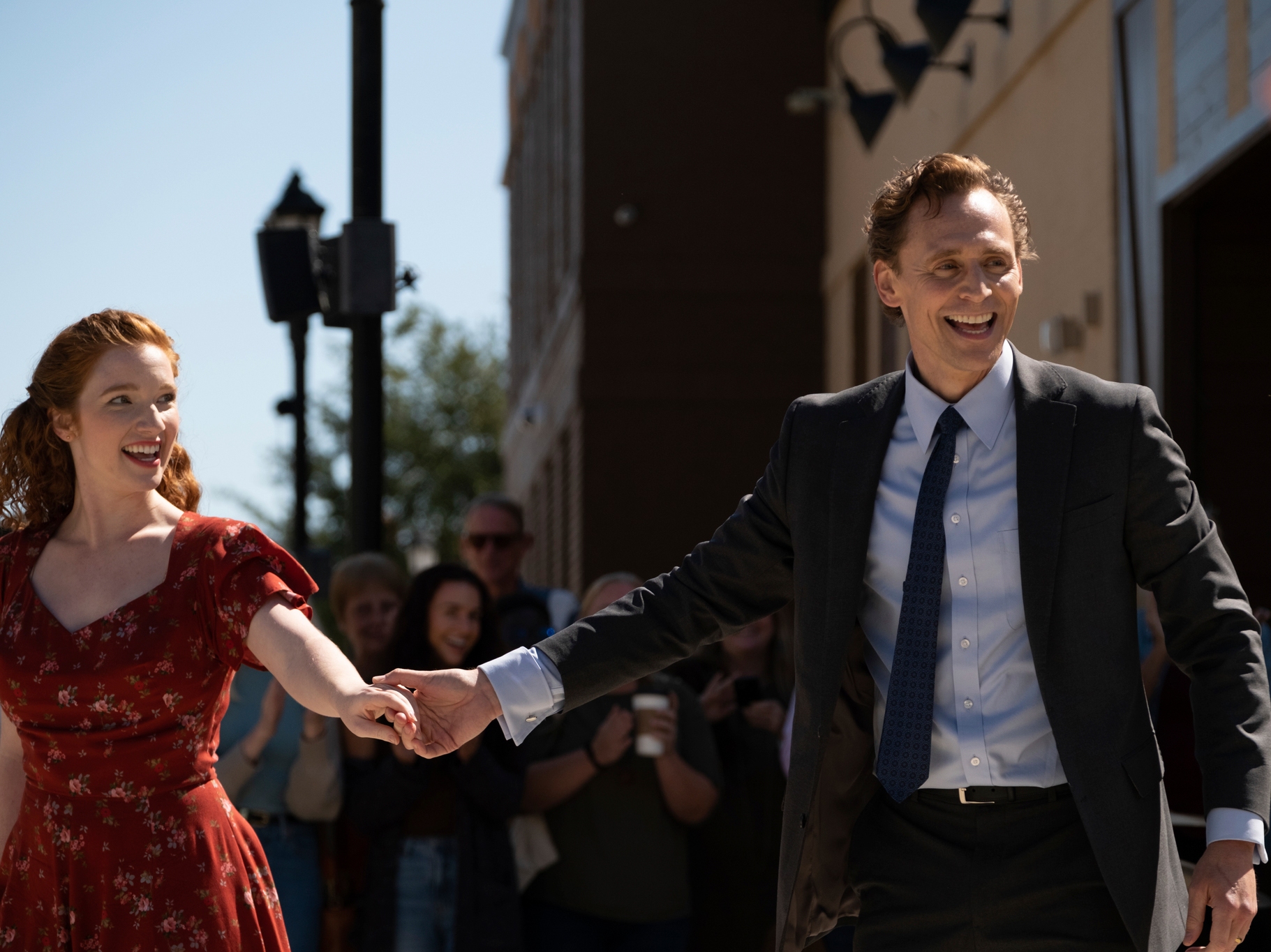 caption: Tom Hiddleston and Annalise Basso play Chuck and Janice in <em>The Life of Chuck.</em>