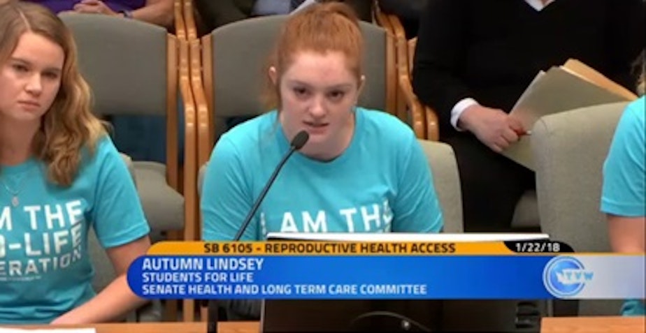 caption: Autumn Lindsey told lawmakers she opposes efforts to expand abortion services.
