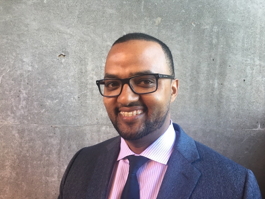 caption: Habtamu Abdi, the Seattle Police Department's East African Community Liaison