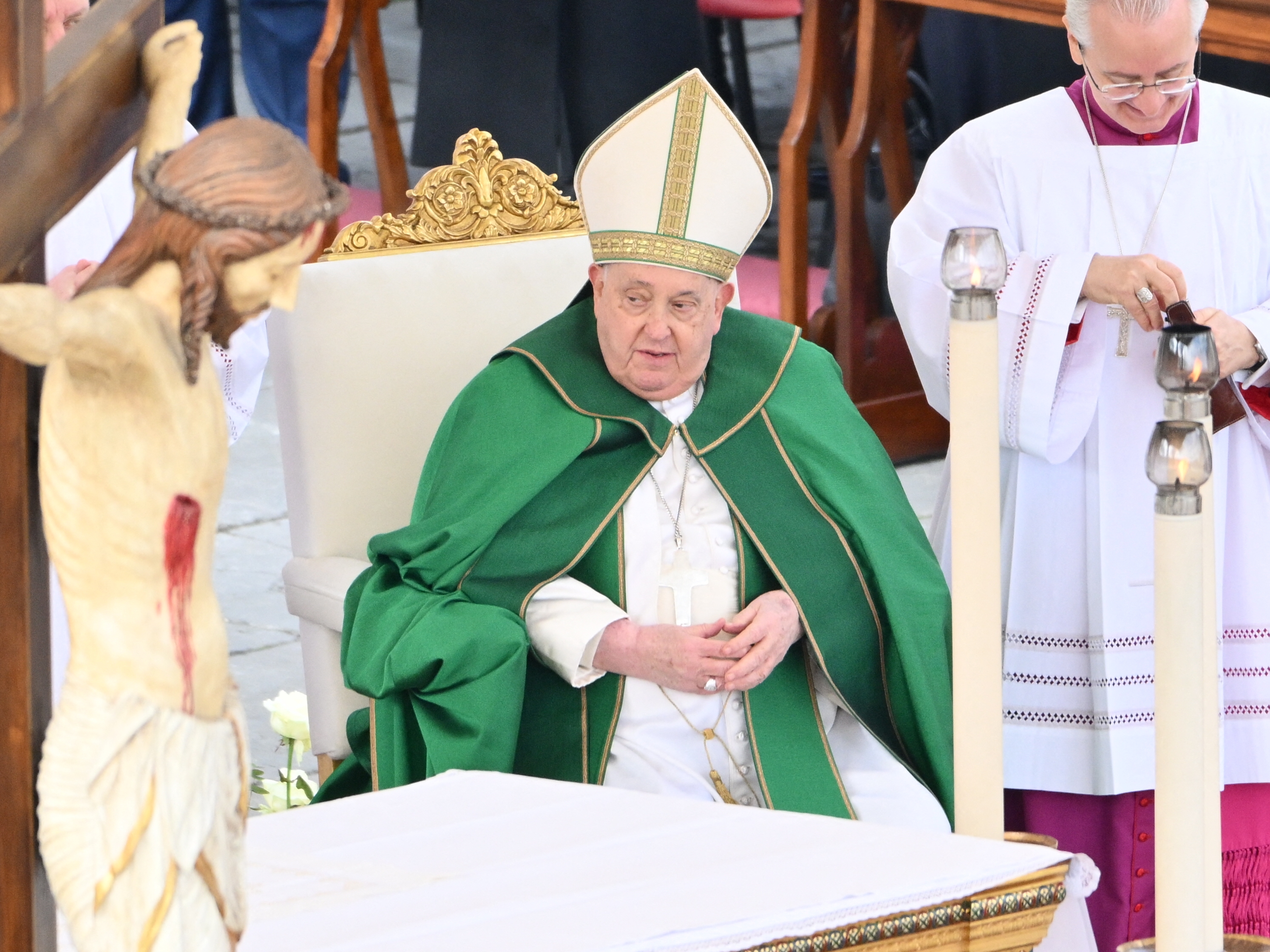 caption: Pope Francis wrote a letter to U.S. bishops refuting Vice President JD Vance's theology and taking to task the Trump administration's stance on migrants.