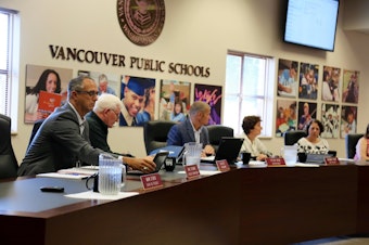 caption: Members of the Vancouver Public Schools board of directors Tuesday, Jan. 8, 2019. CREDIT: MOLLY SOLOMON/OPB