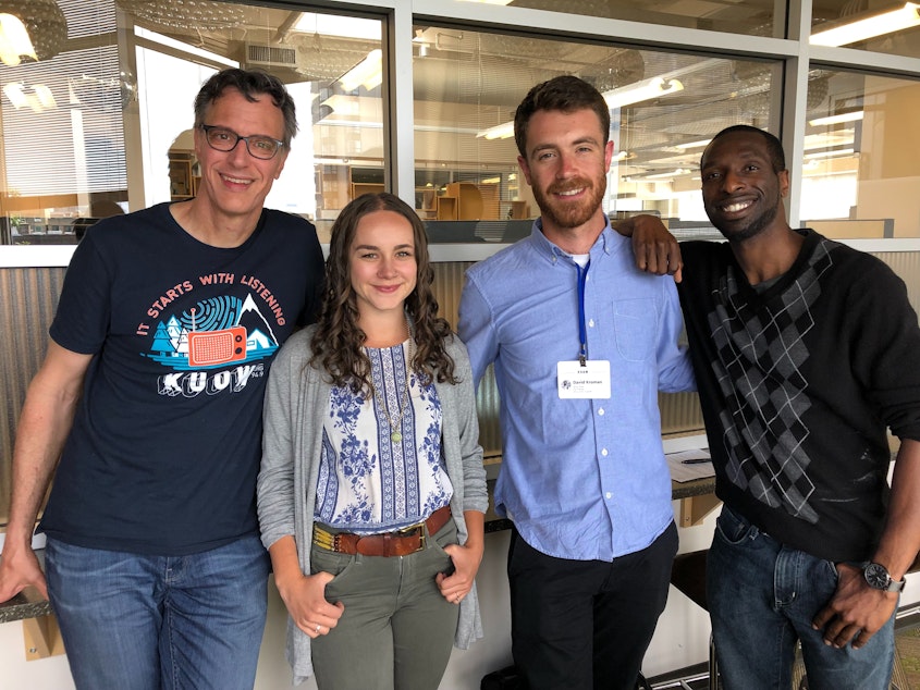 caption: Bill Radke with Monica Nicklesburg, Marcus Green and David Kroman