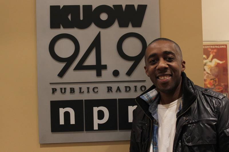 caption: Dumi Maraire in the KUOW studios.