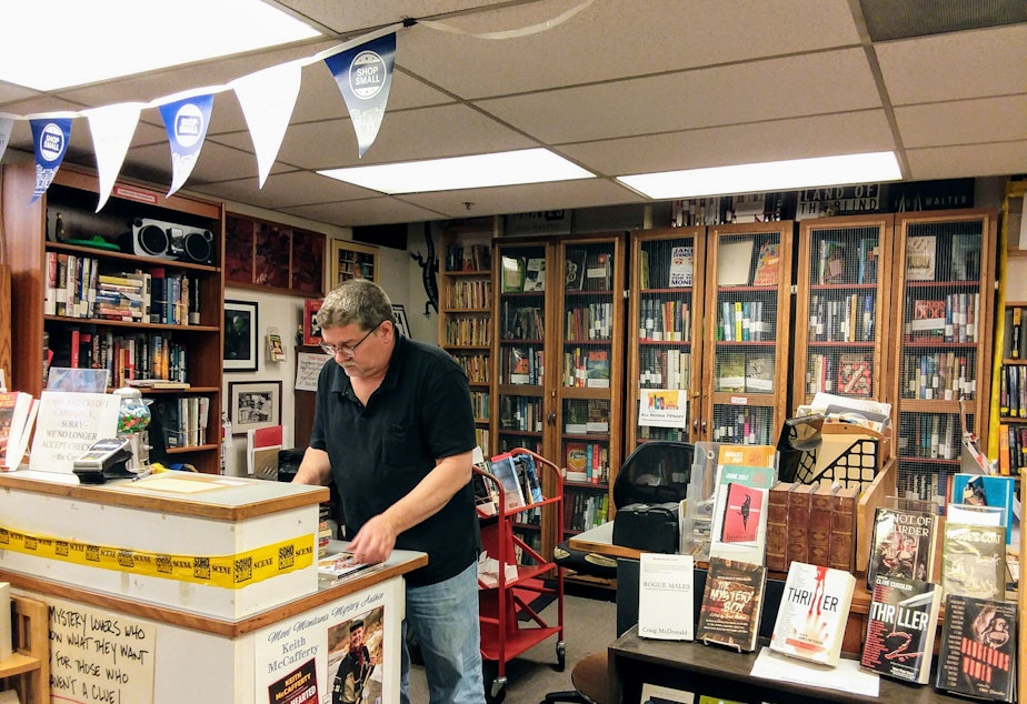 caption: Owner JB Dickey says owning a book store is a 'very honorable way of making a living.'