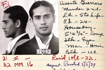 caption: The author's grandfather, Vicente Guerra, is pictured in a mugshot from San Quentin State Prison. He was sentenced to five years to life for the 1931 murder of Joseph Retotar.