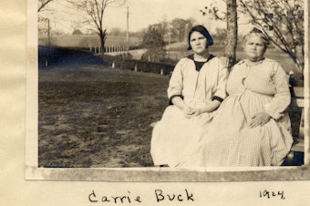 caption: Carrie and Emma Buck in 1924, right before the Buck v. Bell trial, which provided the first court approval of a law allowing forced sterilization in Virginia.