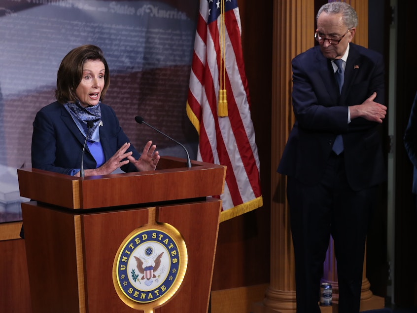 caption: House Speaker Nancy Pelosi and Senate minority leader Chuck Schumer have sent FBI Director Chris Wray a letter asking for a briefing about alleged foreign interference efforts in this year's election.