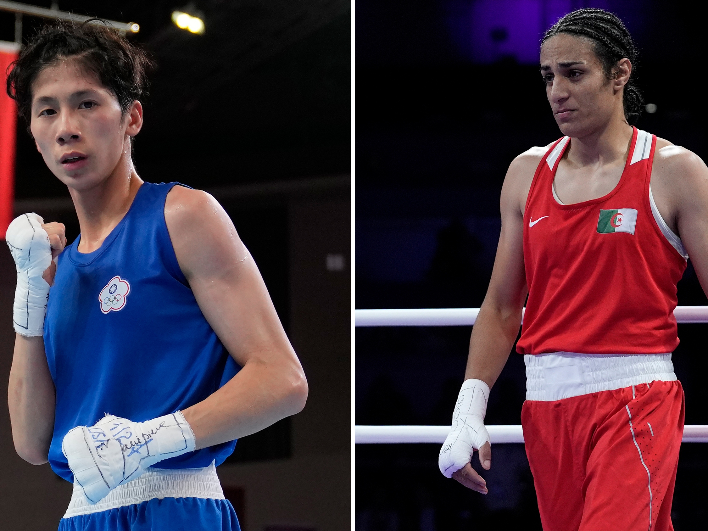 caption: Taiwan's Lin Yu-ting, left, and Algeria's Imane Khelif have competed in boxing competitions as women for years. But their presence in Paris is being scrutinized by some after they failed a vague gender eligibility test last year.