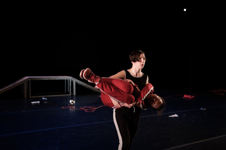 caption: Contemporary dancer Jenny May Peterson in her 2019 creation "ANVIL"